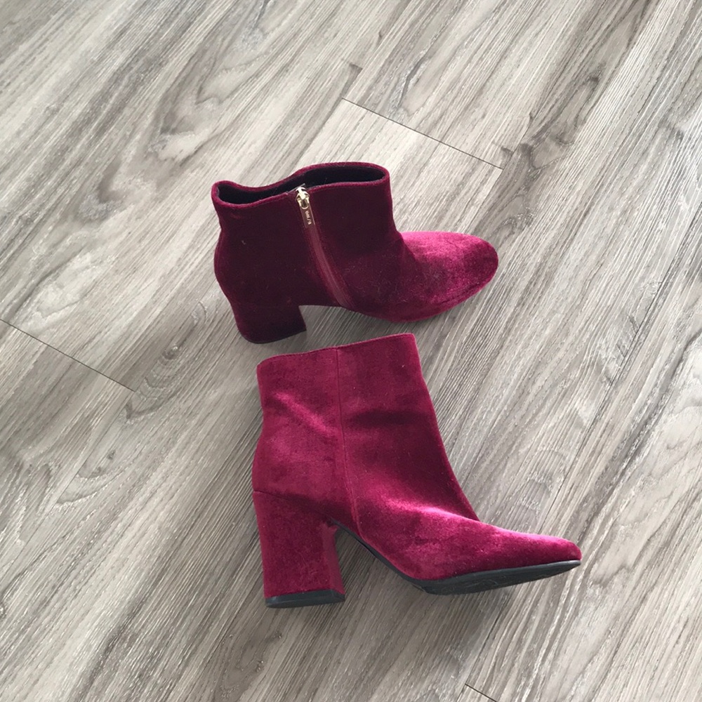 Crushed Velvet Ankle Booties